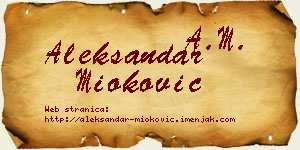 Aleksandar Mioković vizit kartica